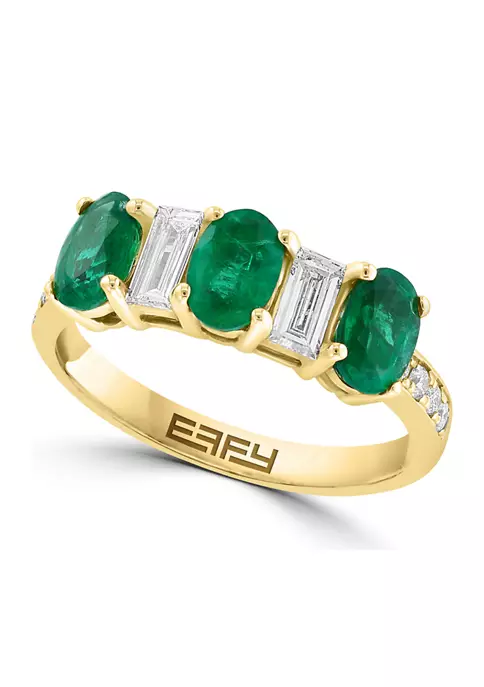 Coupon 🔥 14K Yellow Gold DIamond and Natural Emerald Ring by Effy® ✔️ 6 Coupon 🔥 14K Yellow Gold DIamond and Natural Emerald Ring by Effy® ✔️ - Image 6
