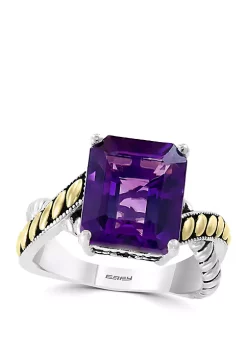 Wholesale 💯 5.35 ct. t.w. Amethyst Ring in 925 Sterling Silver and 18k Yellow Gold by Effy® ✨