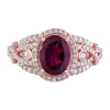 Deals 🤩 1/2 ct. t.w. Diamond and 2.3 ct. t.w. Rhodolite Ring in 14K Rose Gold by Effy® 🛒
