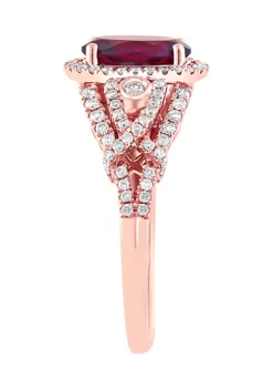 Deals 🤩 1/2 ct. t.w. Diamond and 2.3 ct. t.w. Rhodolite Ring in 14K Rose Gold by Effy® 🛒 -Effy® Sales Shop Belk 5409