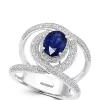 Discount 🎁 5/8 ct. t.w. Diamond and 1.42 ct. t.w. Natural Sapphire Ring in 14k White Gold by Effy® 🧨