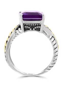 Wholesale 💯 5.35 ct. t.w. Amethyst Ring in 925 Sterling Silver and 18k Yellow Gold by Effy® ✨ -Effy® Sales Shop Belk 542