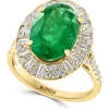 Hot Sale 🔥 14K Yellow Gold Diamond and Natural Emerald Ring by Effy® 🌟