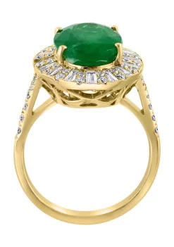 Hot Sale 🔥 14K Yellow Gold Diamond and Natural Emerald Ring by Effy® 🌟 8 Hot Sale 🔥 14K Yellow Gold Diamond and Natural Emerald Ring by Effy® 🌟 -Effy® Sales Shop Belk 547