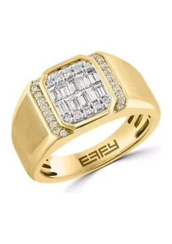 Cheapest 😉 Men's Diamond Ring in 14K Yellow and White Gold by Effy® ⌛ -Effy® Sales Shop Belk 5474