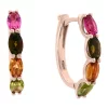 Discount 😉 14K Rose Gold Pink Tourmaline, Green Tourmaline, Yellow Tourmaline Earrings by Effy® 👏