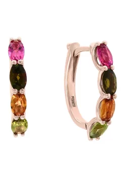 Discount 😉 14K Rose Gold Pink Tourmaline, Green Tourmaline, Yellow Tourmaline Earrings by Effy® 👏