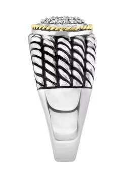 Coupon 🧨 Cable 1/6 ct. t.w. Diamond Circle Ring in 18K Yellow Gold and Sterling Silver by Effy® 👏 -Effy® Sales Shop Belk 5509