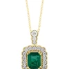 Buy 🎉 14K White & Yellow Gold Diamond and Natural Emerald Pendant Necklace by Effy® ❤️
