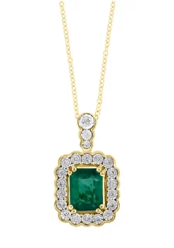 Buy 🎉 14K White & Yellow Gold Diamond and Natural Emerald Pendant Necklace by Effy® ❤️ -Effy® Sales Shop Belk 5515