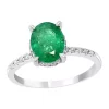 Coupon 🔥 1/5 ct. t.w. Diamond and 1.52 ct. t.w. Emerald Oval Ring in 14K White Gold by Effy® 👏