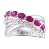 Cheapest 👏 Diamond and Natural Ruby Ring in Sterling Silver by Effy® ⌛