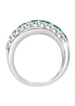 Best deal 🔔 Diamond and Natural Emerald Ring in Sterling Silver by Effy® 😀 -Effy® Sales Shop Belk 5528