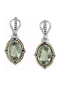 Top 10 😍 Sterling Silver/18K Yellow Gold Green Amethyst Earrings by Effy® 💯