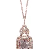 Best Sale ⭐ 3/8 ct. t.w. Diamond and 1.7 ct. t.w. Morganite Pendant Necklace in 14K Rose Gold by Effy® 🌟