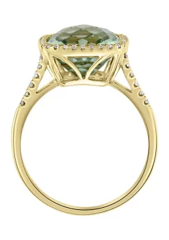 Cheap 🔔 1/6 ct. t.w. Diamond and 7 ct. t.w. Green Amethyst Verde Ring in 14K Yellow Gold by Effy® 🌟 -Effy® Sales Shop Belk 556