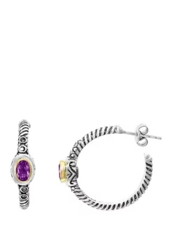 New 🤩 3/4 ct. t.w. Amethyst and 1/10 ct. t.w. Diamond Earrings in Sterling Silver by Effy® ❤️