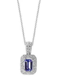 Deals 🥰 1/4 ct. t.w. Diamond and 7/8 ct. t.w. Tanzanite Pendant Necklace in 14K White Gold by Effy® 😉