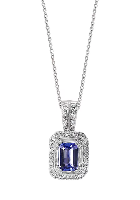 Deals 🥰 1/4 ct. t.w. Diamond and 7/8 ct. t.w. Tanzanite Pendant Necklace in 14K White Gold by Effy® 😉 1 Deals 🥰 1/4 ct. t.w. Diamond and 7/8 ct. t.w. Tanzanite Pendant Necklace in 14K White Gold by Effy® 😉