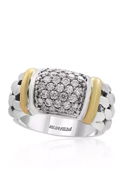 Discount ⭐ 0.53 ct. t.w. Diamond Ring in Sterling Silver and 18K Yellow Gold by Effy® 🛒