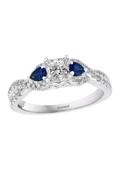Best Sale 🎉 3/8 ct. t.w. Sapphire and 7/8 ct. t.w. Diamond Ring in 14k White Gold by Effy® ⌛