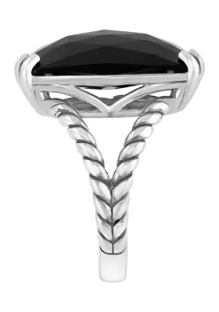 Buy 😉 Onyx Cable Ring in Sterling Silver by Effy® 🧨 -Effy® Sales Shop Belk 562