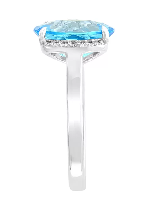 Best Sale ⭐ 14K White Gold 1/10 ct. t.w. Diamond and 4.9 ct. t.w. Blue Topaz Ring by Effy® 😀 4 Best Sale ⭐ 14K White Gold 1/10 ct. t.w. Diamond and 4.9 ct. t.w. Blue Topaz Ring by Effy® 😀 - Image 4