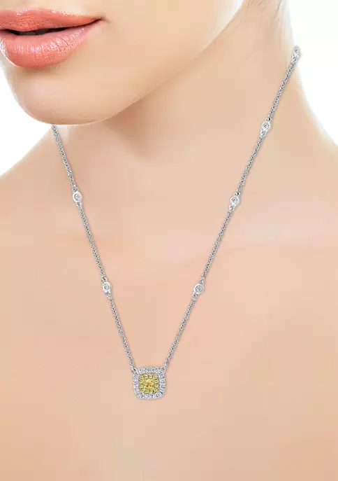 Promo 😉 18K White and Yellow Gold 5/8 ct. t.w. White and Natural Diamond Necklace by Effy® 🛒 3 Promo 😉 18K White and Yellow Gold 5/8 ct. t.w. White and Natural Diamond Necklace by Effy® 🛒 - Image 3