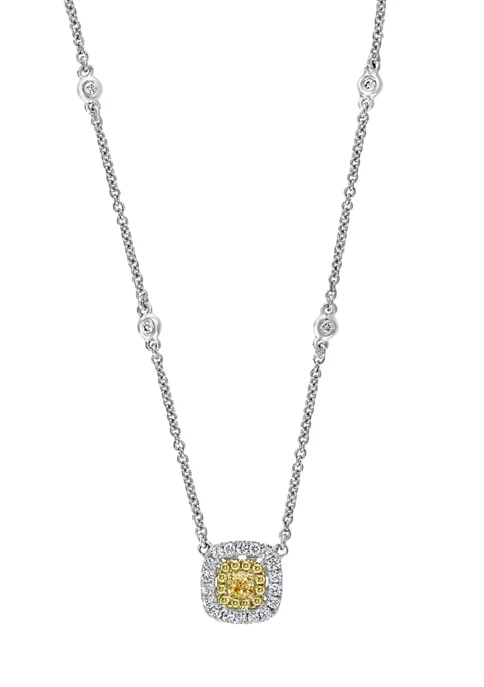 Promo 😉 18K White and Yellow Gold 5/8 ct. t.w. White and Natural Diamond Necklace by Effy® 🛒 4 Promo 😉 18K White and Yellow Gold 5/8 ct. t.w. White and Natural Diamond Necklace by Effy® 🛒 - Image 4