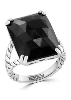 Buy 😉 Onyx Cable Ring in Sterling Silver by Effy® 🧨 -Effy® Sales Shop Belk 564