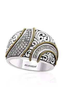 Top 10 ⭐ 0.29 ct. t.w. Diamond Band in Sterling Silver and 18k Yellow Gold by Effy® ✨ -Effy® Sales Shop Belk 5644