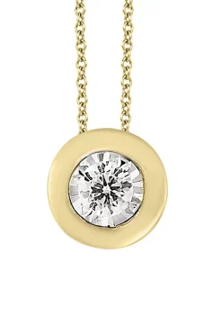 Best Pirce 👏 1/5 ct. t.w. Diamond Bezel Illusion Pendant Necklace in 14K Yellow Gold by Effy® 🛒 -Effy® Sales Shop Belk 566