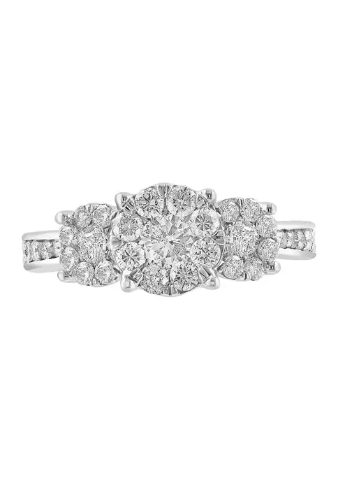 Brand new ❤️ 1.46 ct. t.w. Diamond Cluster Ring in 14K White Gold by Effy® 🎁 2 Brand new ❤️ 1.46 ct. t.w. Diamond Cluster Ring in 14K White Gold by Effy® 🎁 - Image 2