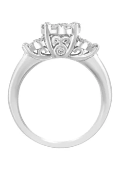 Brand new ❤️ 1.46 ct. t.w. Diamond Cluster Ring in 14K White Gold by Effy® 🎁 8 Brand new ❤️ 1.46 ct. t.w. Diamond Cluster Ring in 14K White Gold by Effy® 🎁 -Effy® Sales Shop Belk 5664