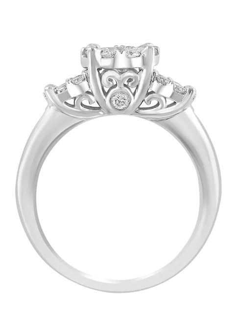 Brand new ❤️ 1.46 ct. t.w. Diamond Cluster Ring in 14K White Gold by Effy® 🎁 3 Brand new ❤️ 1.46 ct. t.w. Diamond Cluster Ring in 14K White Gold by Effy® 🎁 - Image 3