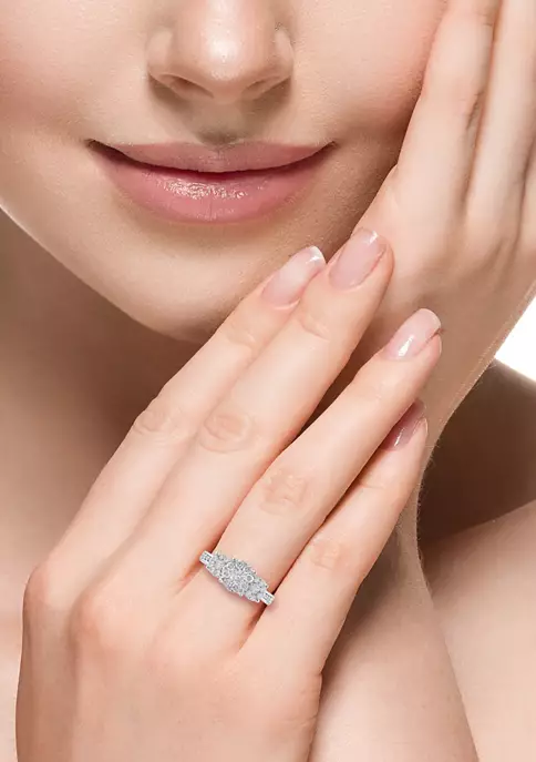 Brand new ❤️ 1.46 ct. t.w. Diamond Cluster Ring in 14K White Gold by Effy® 🎁 5 Brand new ❤️ 1.46 ct. t.w. Diamond Cluster Ring in 14K White Gold by Effy® 🎁 - Image 5