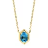 Promo 🥰 925 Gold Plated Silver Blue Topaz Oval Necklace by Effy® 🎁