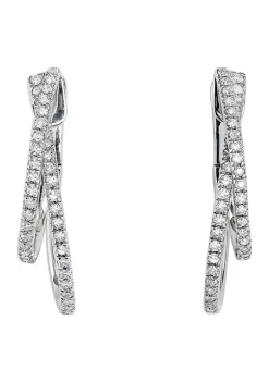 Best Pirce 🔔 5/8 ct. t.w. Diamond Hoop Earrings in 14K White Gold by Effy® 🛒 5 Best Pirce 🔔 5/8 ct. t.w. Diamond Hoop Earrings in 14K White Gold by Effy® 🛒 -Effy® Sales Shop Belk 5671