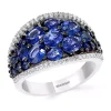Coupon 💯 1/4 ct. t.w. Diamond and 4 ct. t.w. Sapphire Ring in 14K White Gold by Effy® 💯
