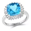 Deals 👍 1/3 ct. t.w. Diamond and 5.25 ct. t.w. Blue Topaz Ring in 14K White Gold by Effy® ✨