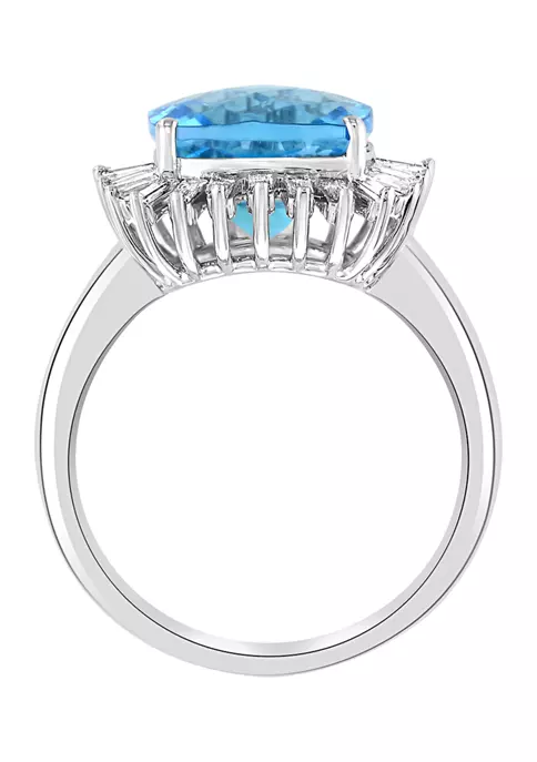 Deals 👍 1/3 ct. t.w. Diamond and 5.25 ct. t.w. Blue Topaz Ring in 14K White Gold by Effy® ✨ 3 Deals 👍 1/3 ct. t.w. Diamond and 5.25 ct. t.w. Blue Topaz Ring in 14K White Gold by Effy® ✨ - Image 3
