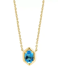 Promo 🥰 925 Gold Plated Silver Blue Topaz Oval Necklace by Effy® 🎁 -Effy® Sales Shop Belk 570