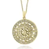 Buy ⭐ Diamond Filigree Wheel Pendant Necklace in 14K Yellow Gold by Effy® 😍