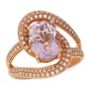 Best Pirce ❤️ 1/2 ct. t.w. Diamond and 2.7 ct. t.w. Pink Amethyst Ring in 14K Rose Gold by Effy® 🥰