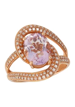 Best Pirce ❤️ 1/2 ct. t.w. Diamond and 2.7 ct. t.w. Pink Amethyst Ring in 14K Rose Gold by Effy® 🥰 -Effy® Sales Shop Belk 5718