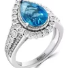 Cheapest 🛒 14K White Gold Diamond and London Blue Topaz Ring by Effy® 😀