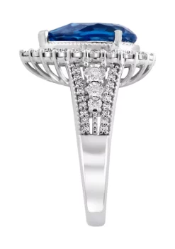 Cheapest 🛒 14K White Gold Diamond and London Blue Topaz Ring by Effy® 😀 7 Cheapest 🛒 14K White Gold Diamond and London Blue Topaz Ring by Effy® 😀 -Effy® Sales Shop Belk 5721