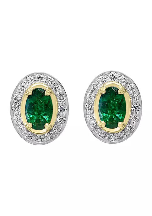Best Pirce 🎁 1/4 ct. t.w. Diamonds and 7/8 ct. t.w. Emeralds Earrings in 14k Yellow Gold by Effy® 🛒 1 Best Pirce 🎁 1/4 ct. t.w. Diamonds and 7/8 ct. t.w. Emeralds Earrings in 14k Yellow Gold by Effy® 🛒