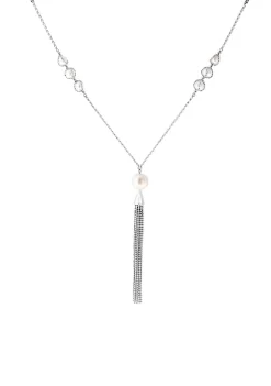 Best Pirce 👍 Sterling Silver Freshwater Pearl Tassel Necklace by Effy® 🌟