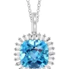 Top 10 🎉 14K White Gold 1/3 ct. t.w Diamond and 5.4 ct. t.w. Blue Topaz Pendant by Effy® ⭐